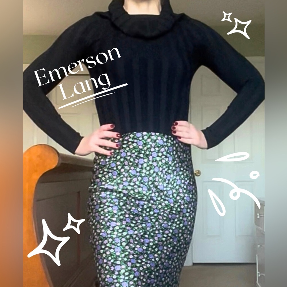 Emerson Lang Black Fitted Sweater – Size Small